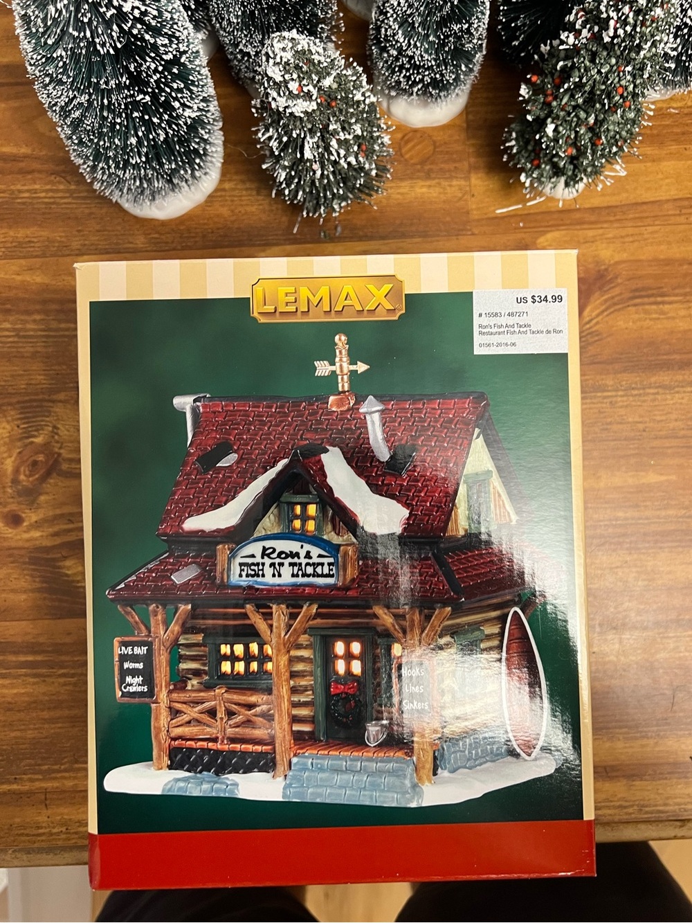 LEMAX Red Roof 'Ron’s Fish N' Tackle' Holiday Village House